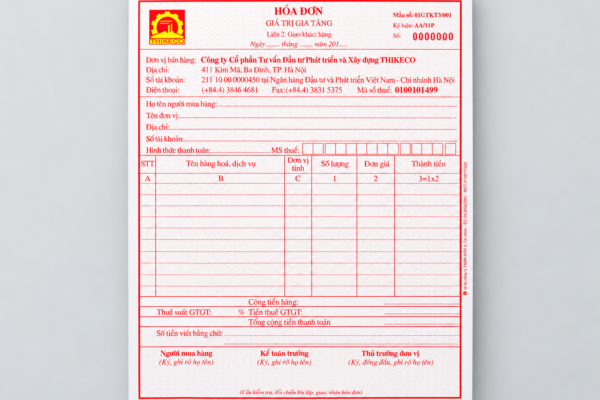 In Hoá Đơn - In Hoàng Gia Hà Nội, TPHCM