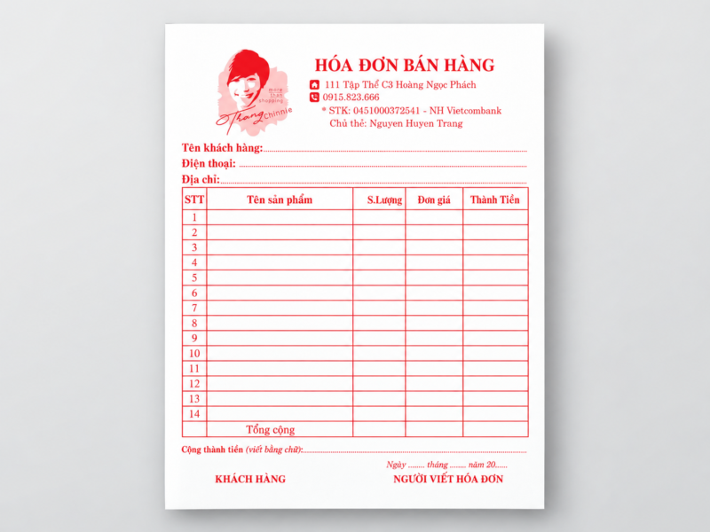 In Hoá Đơn - In Hoàng Gia Hà Nội, TPHCM