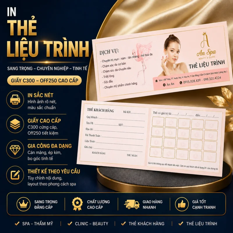 In Thẻ Liệu Trình Tại Hà Nội & TPHCM - In Hoàng Gia Hà Nội