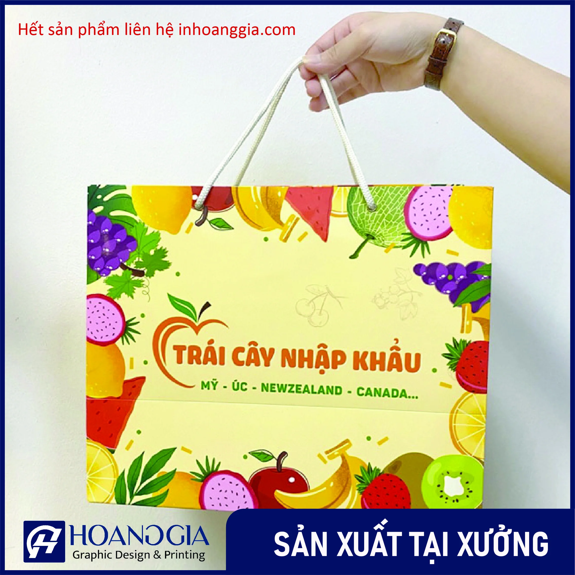 In Túi Giấy Đựng Hoa Quả - In Hoàng Gia Hà Nội