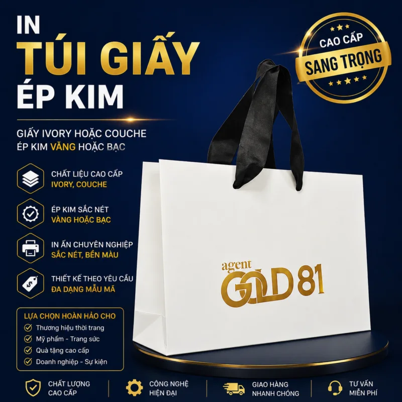 In Túi Giấy Ép Kim - In Hoàng Gia Hà Nội