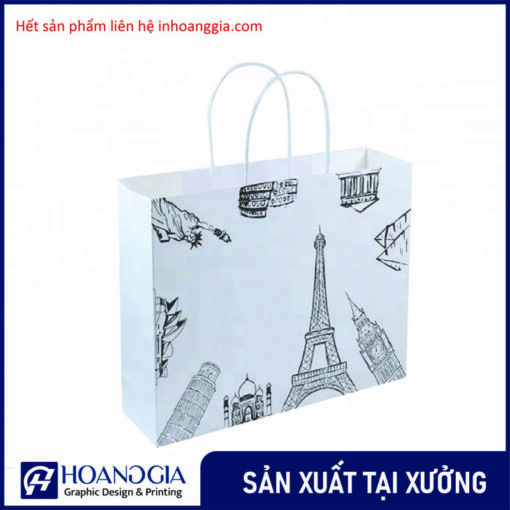 In túi giấy kraft trắng