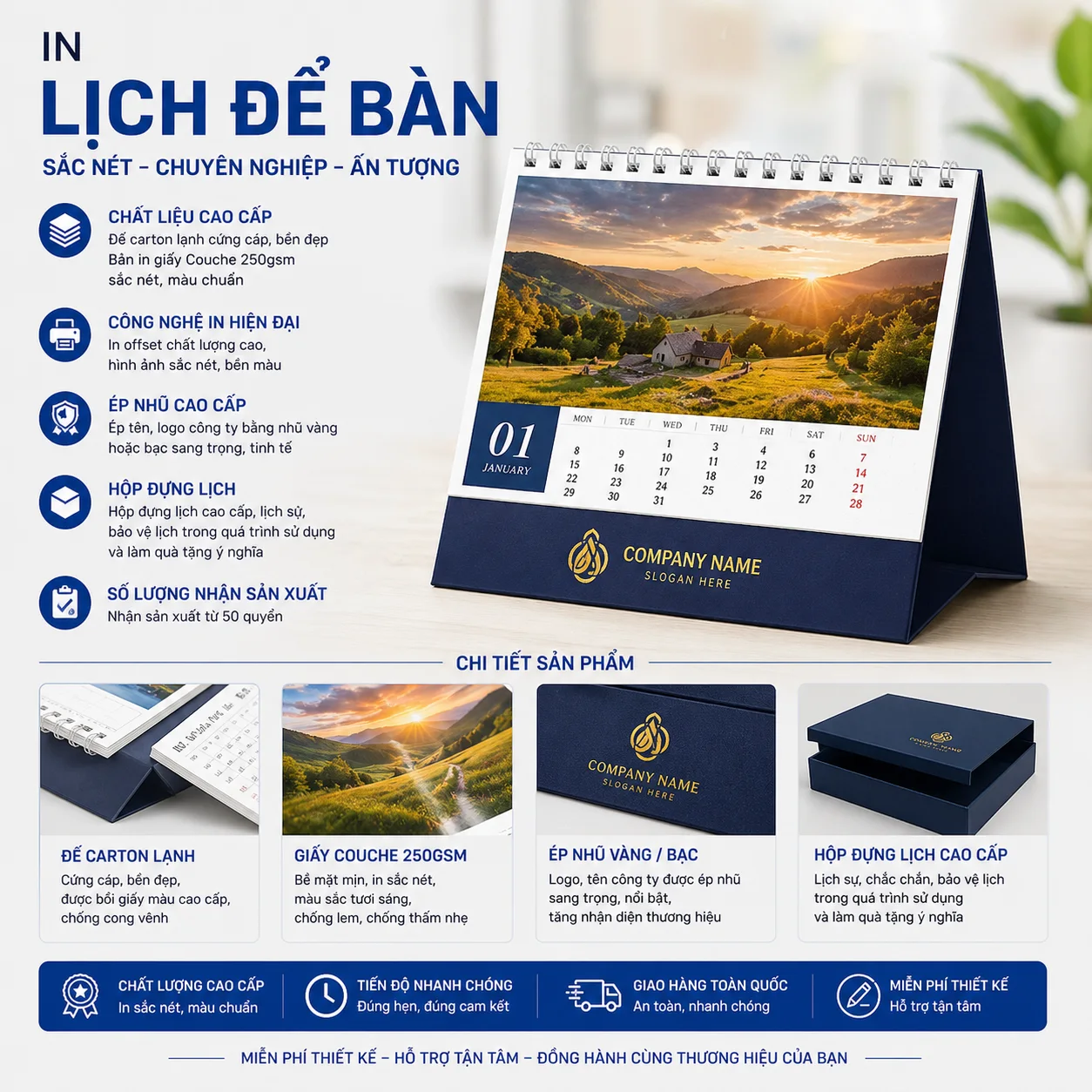 In lịch để bàn
