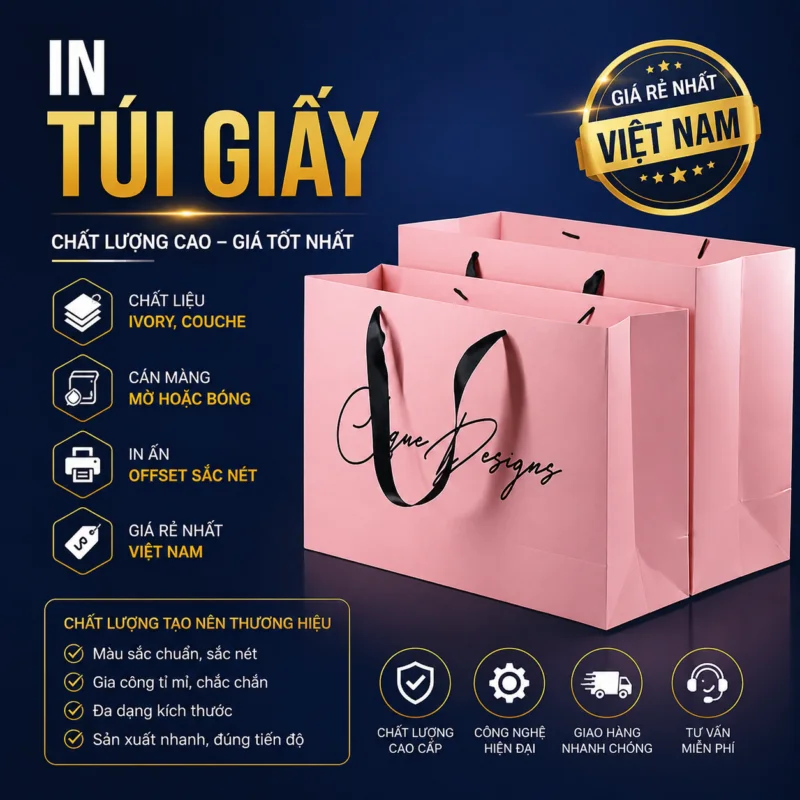 In Túi Giấy Theo Yêu Cầu - In Hoàng Gia Hà Nội