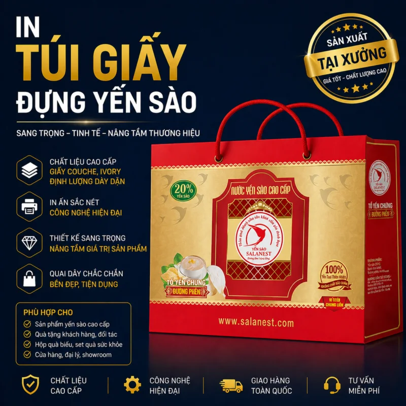 In Túi Giấy Đựng Yến Sào - In Hoàng Gia Hà Nội