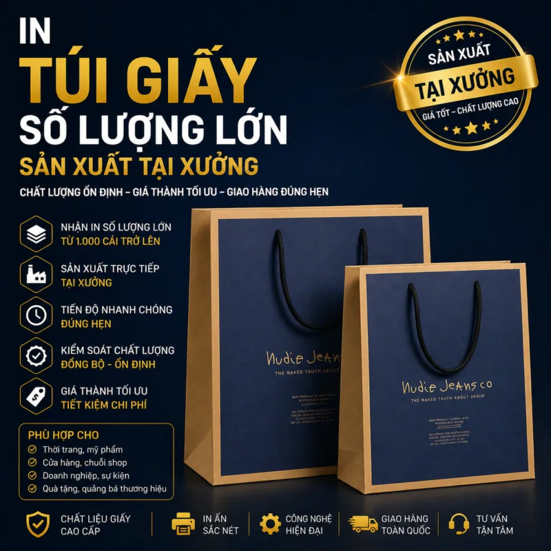 Túi Giấy Số Lượng Lớn - In Hoàng Gia Hà Nội