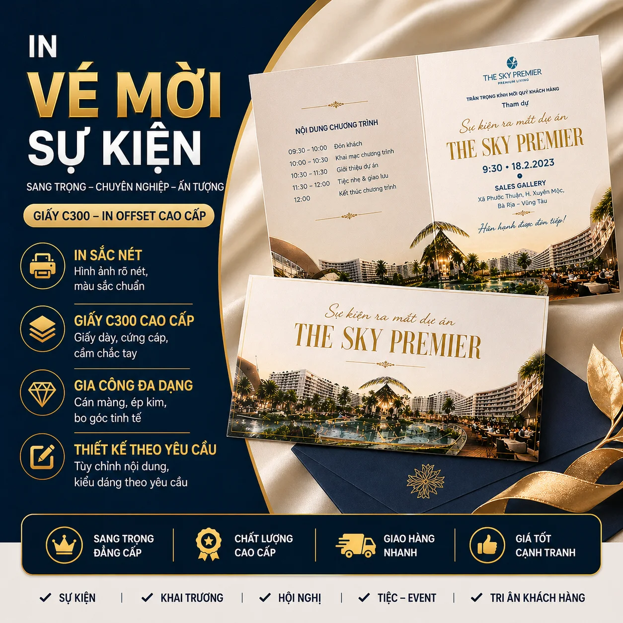 In Vé Mời Sự Kiện Tại Hà Nội & TPHCM - In Hoàng Gia Hà Nội