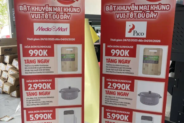 Standee Cuốn Nhôm Thường 80×200 - In Hoàng Gia Hà Nội