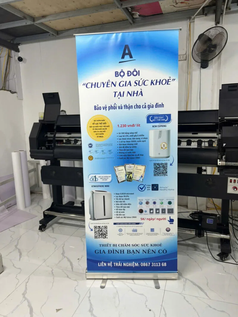Standee Cuốn Nhôm Thường 80x200cm - In Hoàng Gia Hà Nội