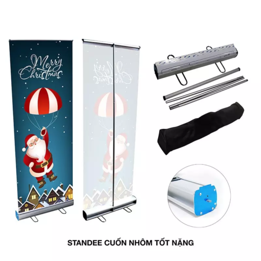 Standee Cuốn Nhôm Tốt Đế Inox