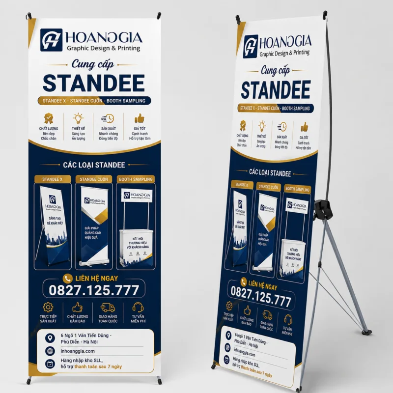 Standee X Cường Lực Tốt 60x160cm - In Hoàng Gia Hà Nội