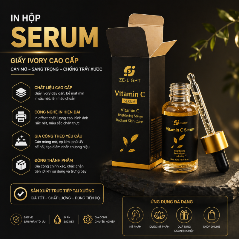 In hộp giấy đựng serum