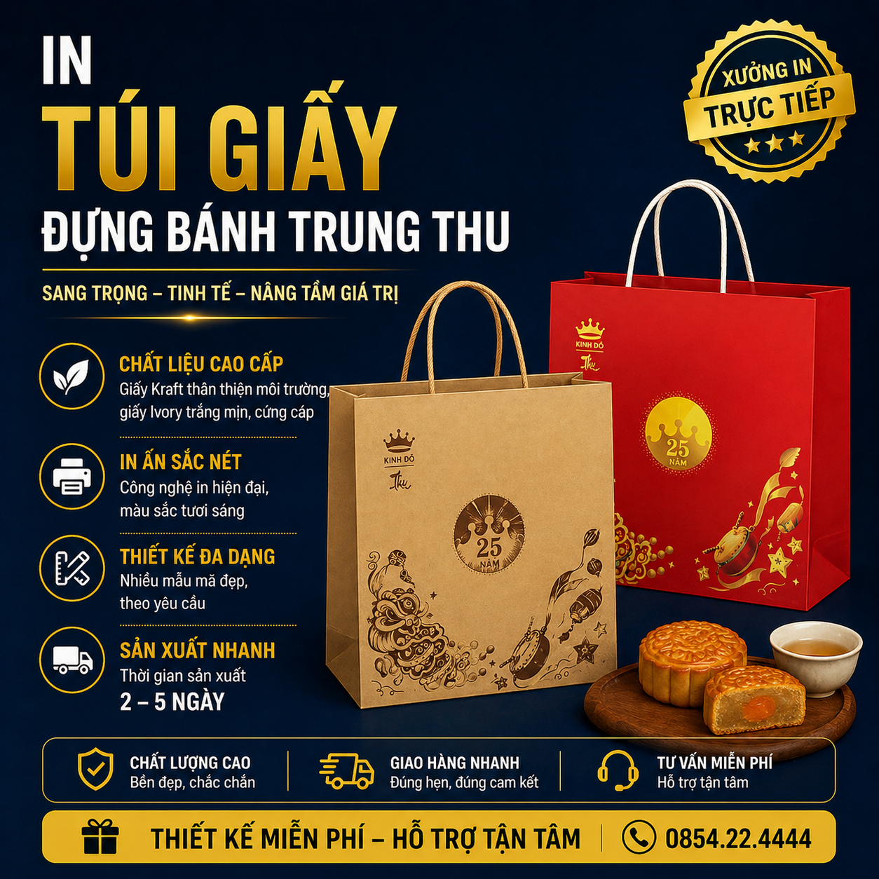 In Túi Giấy Đựng Bánh Trung Thu 2 In túi giấy đựng bánh trung thu