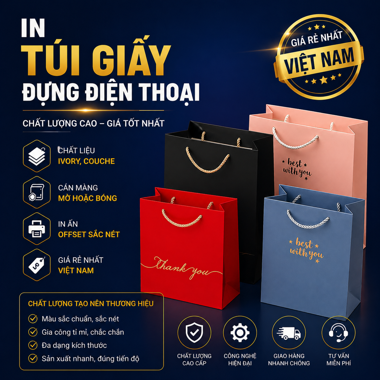 In Túi Giấy Đựng Điện Thoại 11 In túi giấy đựng điện thoại