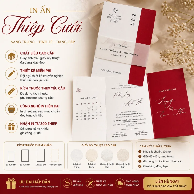 In Thiệp Cưới - In Hoàng Gia Hà Nội