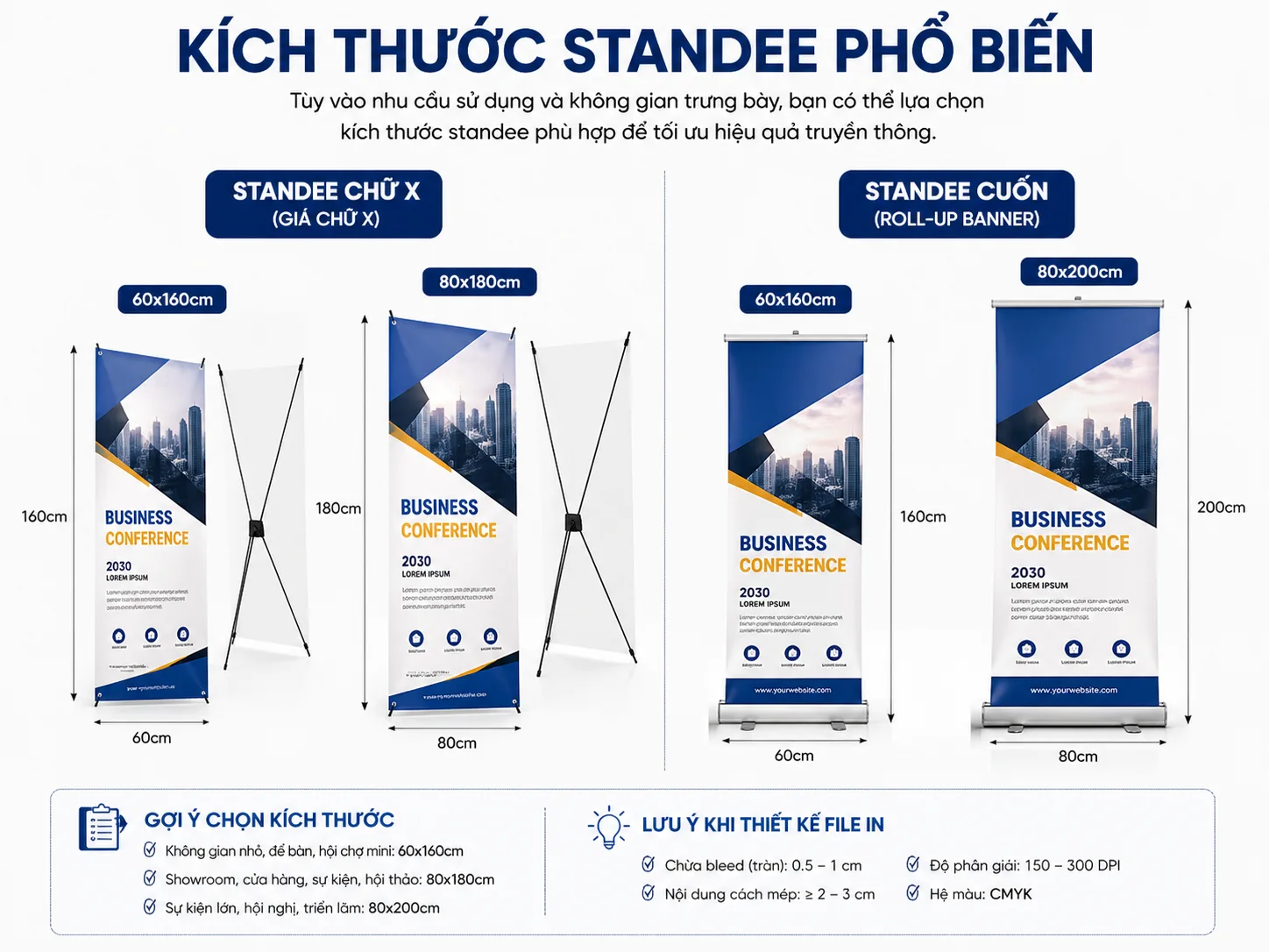Kích Thước Standee Phổ Biến Hiện Nay Và Cách Chọn Standee Phù Hợp - In Hoàng Gia Hà Nội