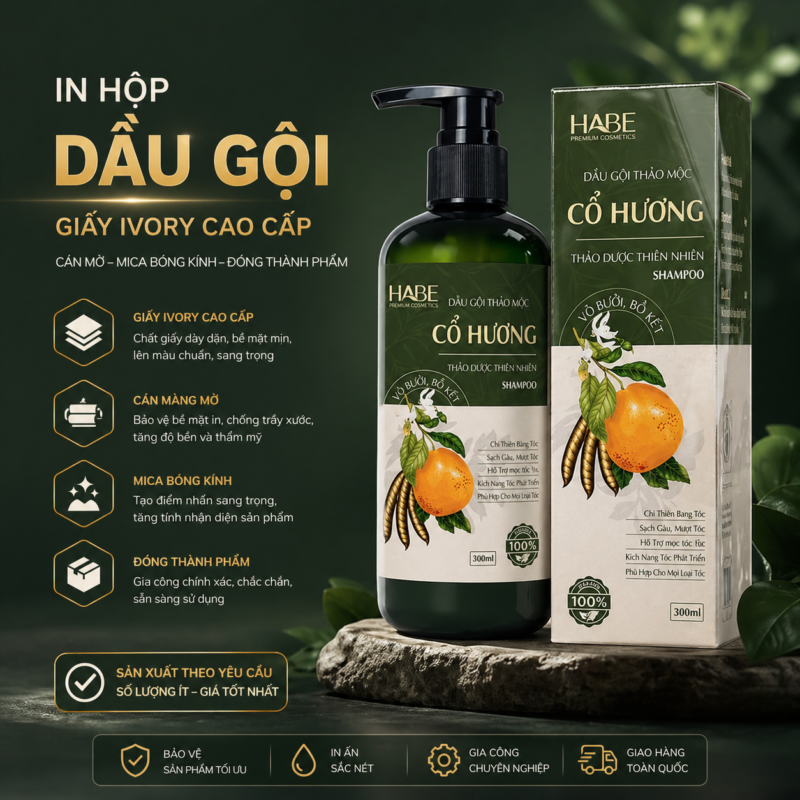 In Hộp Giấy Đựng Dầu Gội 1 In hộp đựng dầu gội