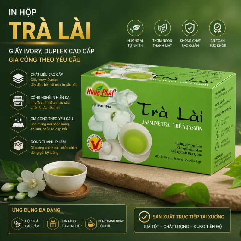 In Hộp Giấy Đựng Trà - In Hoàng Gia Hà Nội