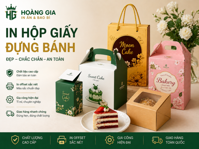 In Hộp Giấy Đựng Bánh Giấy Iovry Dạng Túi 8 In hộp bánh với đa dạng chất liệu thân thiện với môi trường