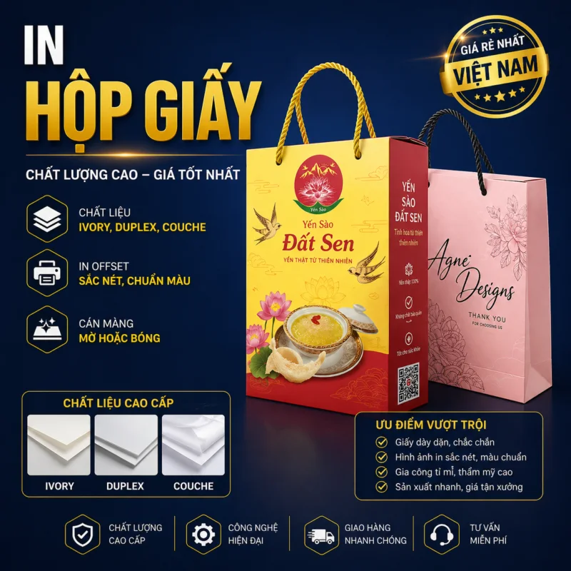 In Hộp Giấy Đựng Bánh Giấy Iovry Dạng Túi - In Hoàng Gia Hà Nội