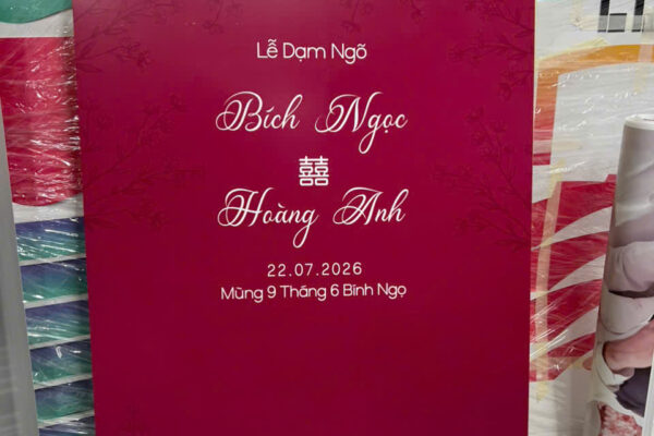 In Bảng Tên Đám Cưới - In Hoàng Gia Hà Nội
